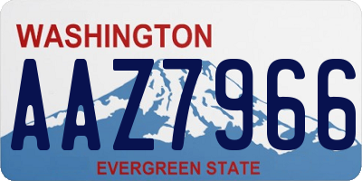 WA license plate AAZ7966