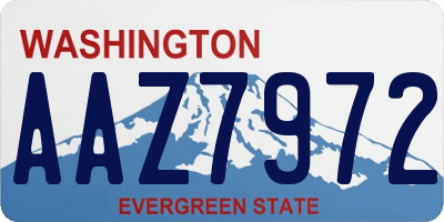 WA license plate AAZ7972