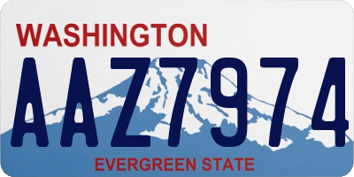 WA license plate AAZ7974