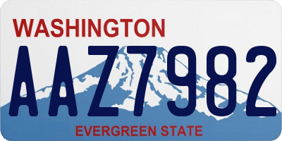WA license plate AAZ7982