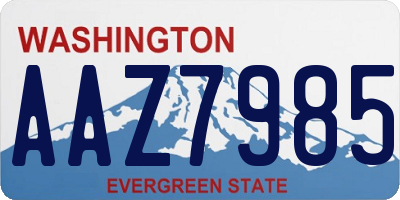 WA license plate AAZ7985