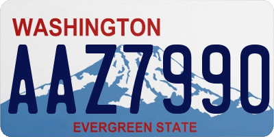 WA license plate AAZ7990