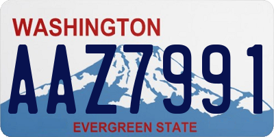 WA license plate AAZ7991