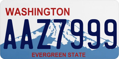 WA license plate AAZ7999