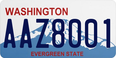 WA license plate AAZ8001