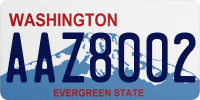 WA license plate AAZ8002