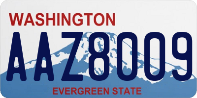 WA license plate AAZ8009