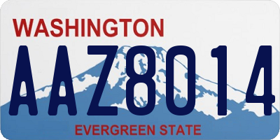 WA license plate AAZ8014