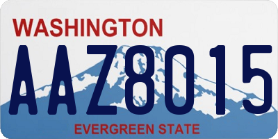 WA license plate AAZ8015