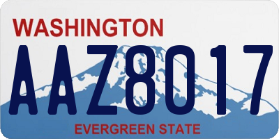 WA license plate AAZ8017