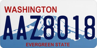 WA license plate AAZ8018