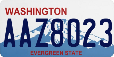 WA license plate AAZ8023