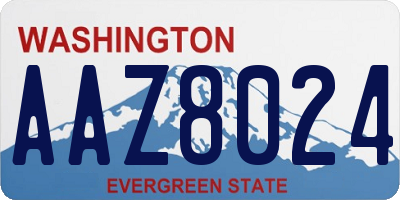 WA license plate AAZ8024