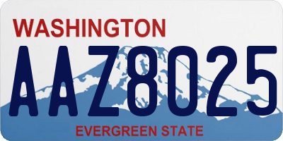 WA license plate AAZ8025