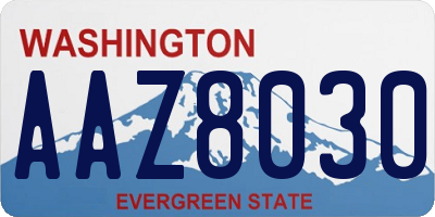 WA license plate AAZ8030