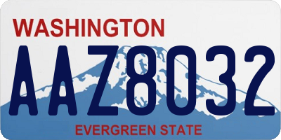 WA license plate AAZ8032