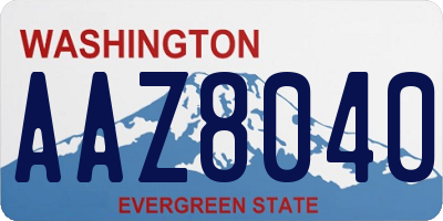 WA license plate AAZ8040