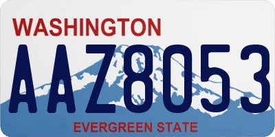 WA license plate AAZ8053