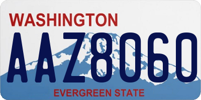WA license plate AAZ8060
