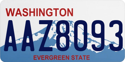 WA license plate AAZ8093