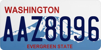 WA license plate AAZ8096