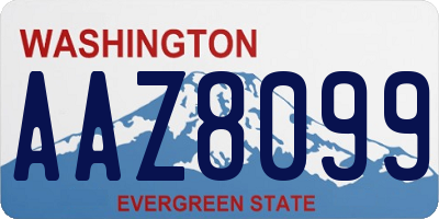 WA license plate AAZ8099