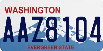 WA license plate AAZ8104
