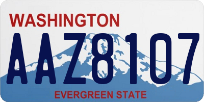 WA license plate AAZ8107