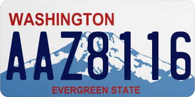 WA license plate AAZ8116