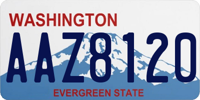 WA license plate AAZ8120
