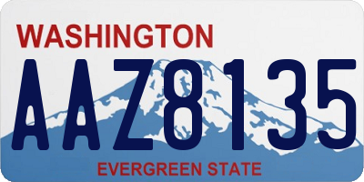 WA license plate AAZ8135