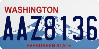 WA license plate AAZ8136