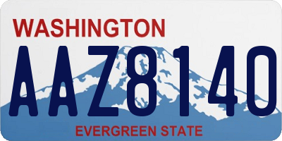 WA license plate AAZ8140