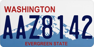 WA license plate AAZ8142