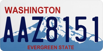 WA license plate AAZ8151
