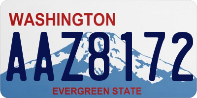 WA license plate AAZ8172