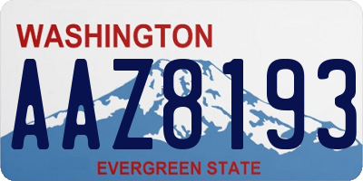 WA license plate AAZ8193