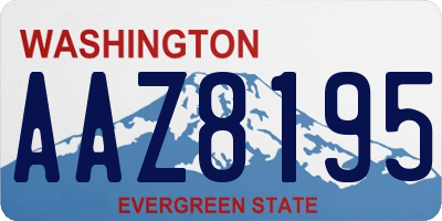 WA license plate AAZ8195