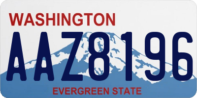 WA license plate AAZ8196