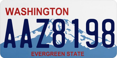 WA license plate AAZ8198