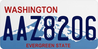 WA license plate AAZ8206