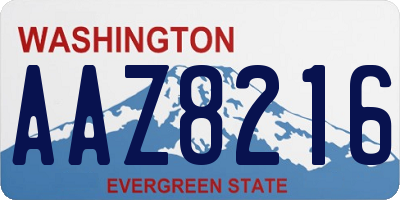 WA license plate AAZ8216