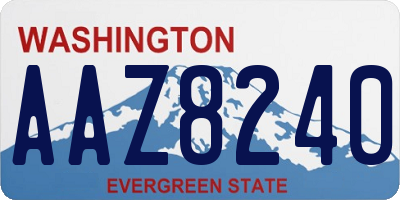 WA license plate AAZ8240