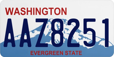 WA license plate AAZ8251