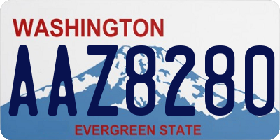 WA license plate AAZ8280