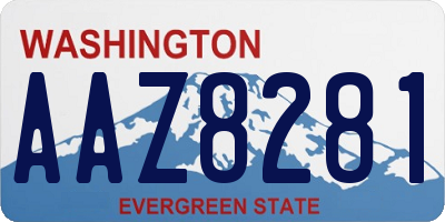 WA license plate AAZ8281
