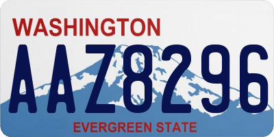 WA license plate AAZ8296