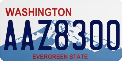 WA license plate AAZ8300