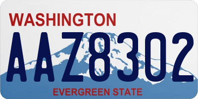 WA license plate AAZ8302
