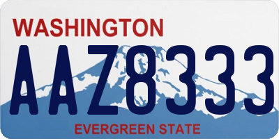 WA license plate AAZ8333